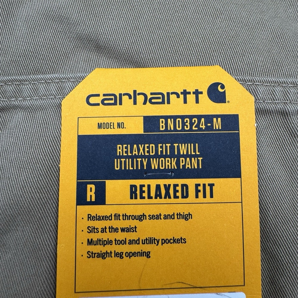 Carhartt Relaxed Fit Twill Work Pants Men's Sz 30x32 BN0324-M Tan Khaki - Picture 4 of 16